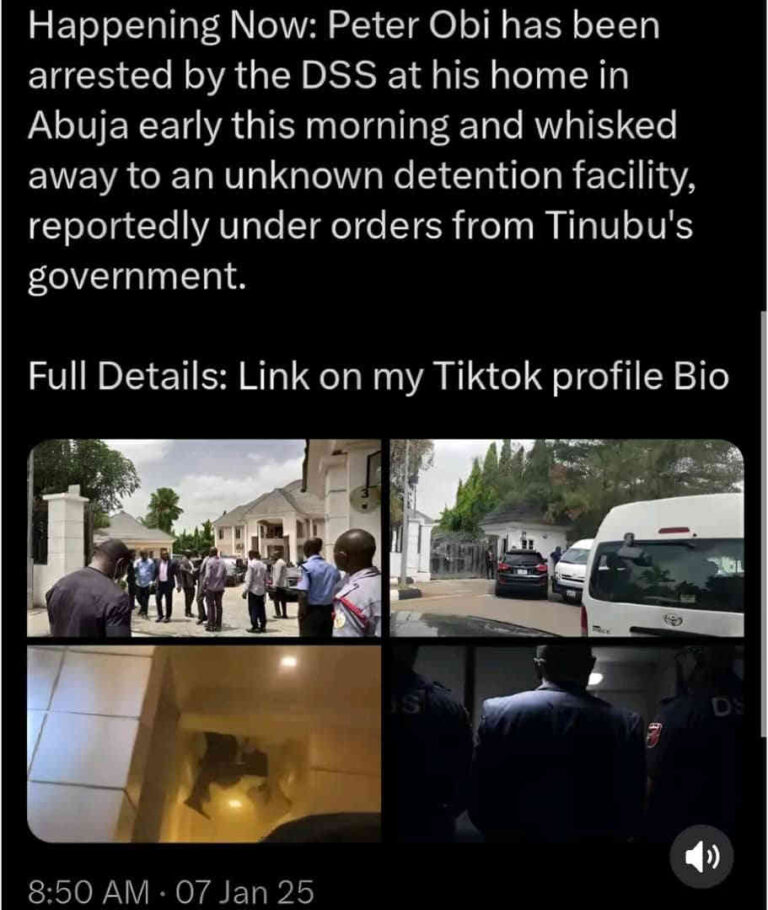 Fact-Check Report: Claims of Peter Obi’s Arrest by DSS in Abuja
