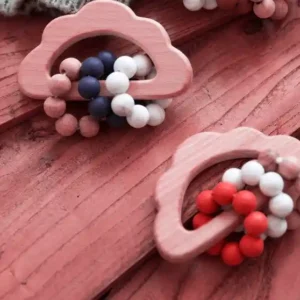 Babies Hanging Wooden Silicone Ball Beading Toys