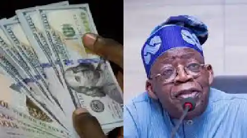 Image Showing Dollar and Naira including  Photo of President Bola Tinubu: Photo Credit Ejes Gist News 