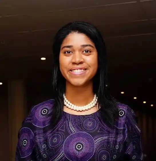 Zuriel Oduwole giving a speech on girls’ education